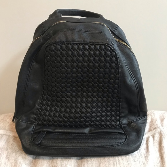 Black Vegan Leather Backpack Purse - Picture 11 of 11